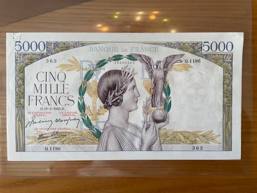 Billet français 5000 francs - français,