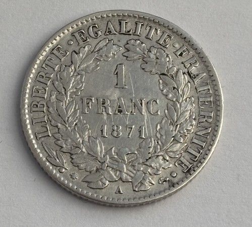 Pièce franc argent 1871 - 1871,