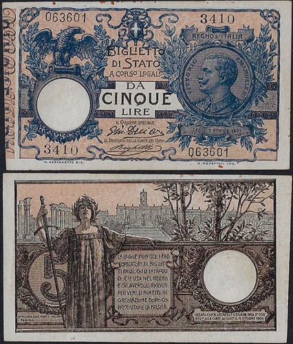 1915 italia lire iii - 1915,
