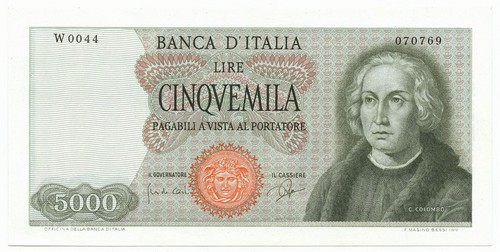 5000 lire cristoforo - lire,