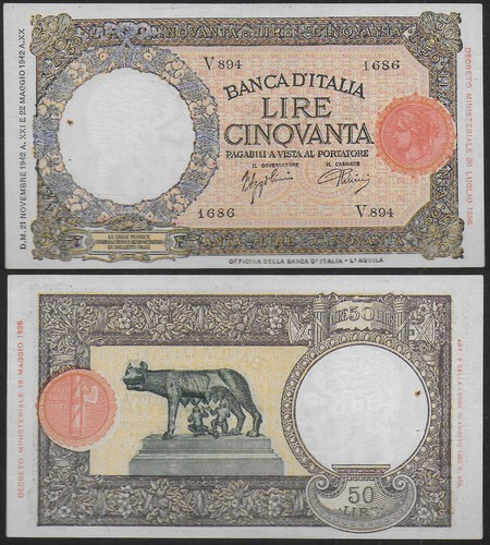 1942 italia lire lupetta - 1942,