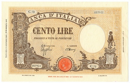 100 lire barbetti grande - lire,
