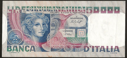 50000 lire volto - lire, di