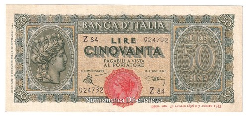 Luogotenenza lire italia - 50,